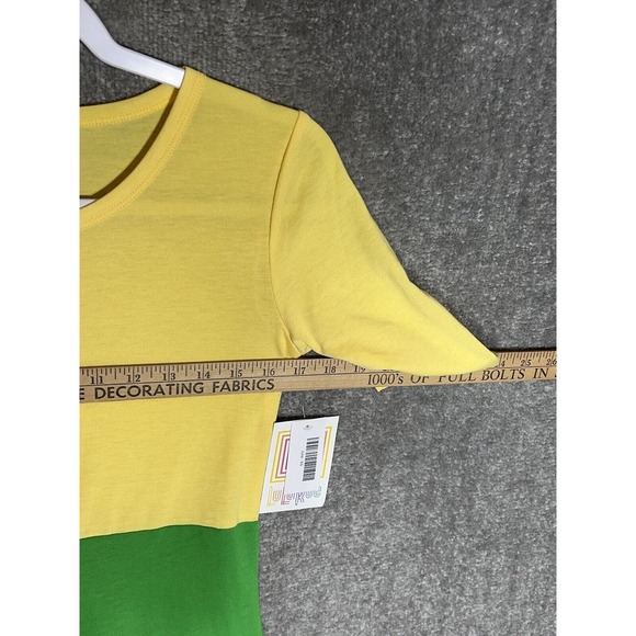 LuLaRoe Julia Colorblock Stretch Sheath Shirt Dress Womens Size XS NWT FLAW - Picture 6 of 8